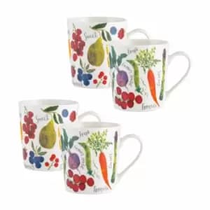 Price & Kensington Set Of 4 Farmers Market Fine China Mugs