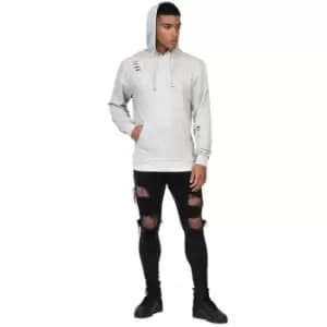 AWDis Just Hoods Mens Distressed Hoodie (L) (Heather Grey)