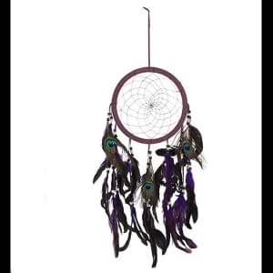 Purple Peacock Feather Dreamcatcher