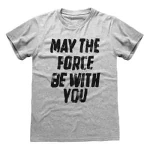 Star Wars Womens/Ladies May The Force Be With You Heather Boyfriend T-Shirt (M) (Heather Grey)