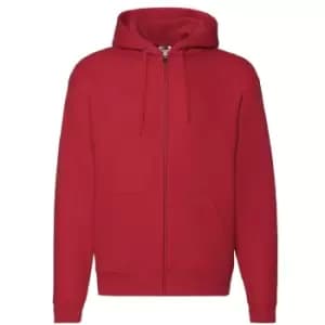 Fruit Of The Loom Mens Zip Through Hooded Sweatshirt / Hoodie (L) (Red)