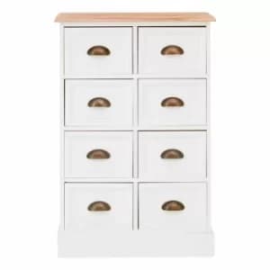 Premier Housewares Austin 8 Drawer Chest, white