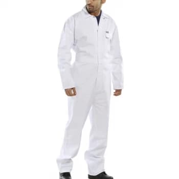 Click Workwear Cotton Drill Boilersuit White Size 48 Ref CDBSW48 Up to