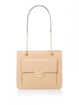 DKNY Ann medium tote with chain strap Neutral