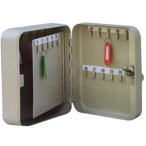 5 Star Facilities Key Cabinet Steel Lockable with Wall Fixings Holds 30 Keys W160xD80xH200mm