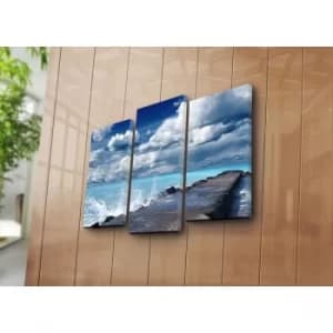 3NATPAT-30 Multicolor Decorative Canvas Painting (3 Pieces)