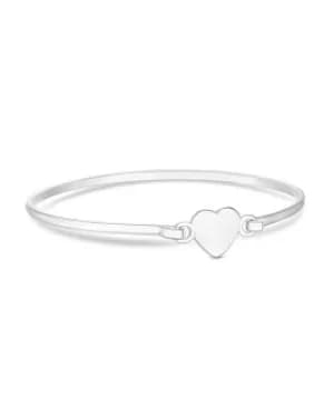Simply Silver SPolished Heart Bangle