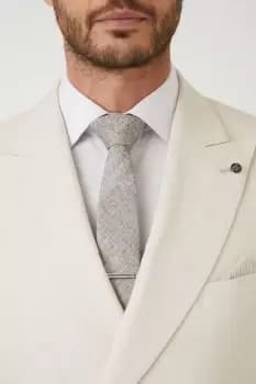 Champagne Textured Tie With Tie Clip