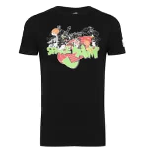 Hype x Space Jam Retro Character Print Logo T Shirt - Black