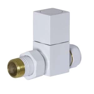 Heating Style Square Straight Radiator Valves - White