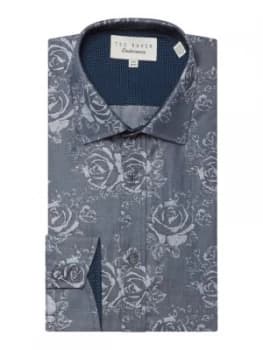 Ted Baker Mens Anook Tonal Textured Shirt Grey