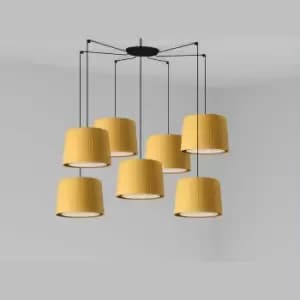 Samba Black, Yellow Pendant Suspension Pendant Lamp 7 Light