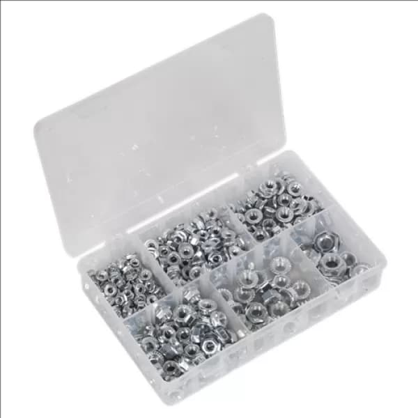 Sealey AB031FN Flange Nut 390pc M5-M12 Serrated DIN 6923 Metric