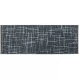 Savio Machine Washable Runner Mat, 57 x 150 cm, Grey, One Size - JVL