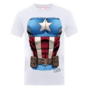Marvel Avengers Assemble Captain America Chest T-Shirt - White - L