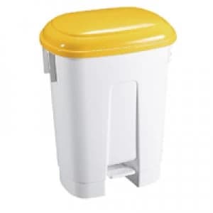 Slingsby Derby Plastic Pedal Bin 60 Litre WhiteYellow 348014