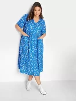 Yours Woven Smock Dress Daisy - Blue Size 14, Women