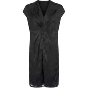 French Connection Aime Satin Burnout Twist Dress - Black