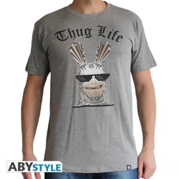 Lapins Cretins - Thug Life Mens Large T-Shirt - Grey
