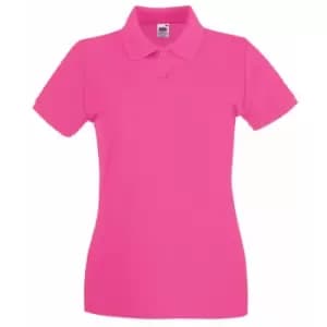 Fruit Of The Loom Ladies Lady-Fit Premium Short Sleeve Polo Shirt (XS) (Fuchsia)