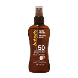 Babaria Protective Sun Oil Spf50 With Tahitian Monoi Oil 100ml
