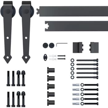 Sliding Wood Barn Door Track System Kit Hardware Set Stainless Steel - Homcom
