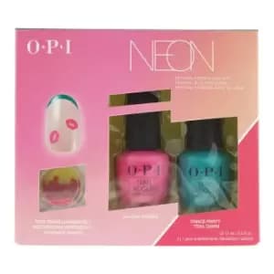 OPI Neon Festival French Art Gift Set Nail Polish 2 X 15ml & Decorations 1g TJ Hughes