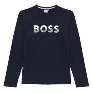 Boss Long Sleeve Bold T-Shirt - Blue
