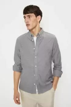 Grey Long Sleeve Oxford Shirt
