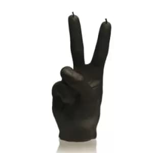 Hand Peace Sign Candle – Black