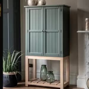 Elda 2 Door Display Cabinet Moss Green