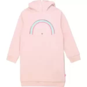 Billieblush Girls Pink velvet fleece hoodie dress - Pink