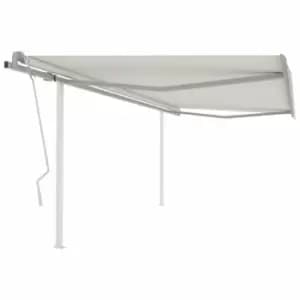 Vidaxl - Manual Retractable Awning with Posts 4x3.5 m Cream Cream