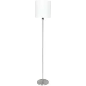 Sienna Norwegian Floor Lamp with Shade Steel Brushed, Linen Fabric