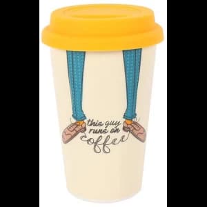 This Guy Runs on Coffee Travel Mug