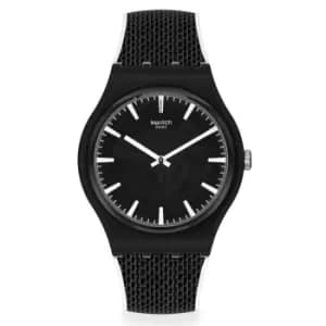 Swatch SwatchPAY! BnWPAY! Quartz Black Dial Black Silicone Strap Unisex Watch SVIB107-5300