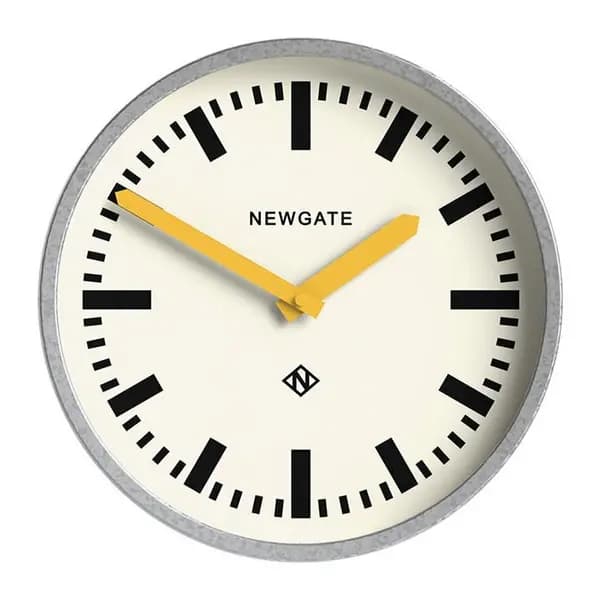 Newgate Clocks The Luggage Galvanised Wall Clock - Yellow Low