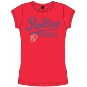Rolling Stones Team Logo Red Ladies T Shirt: Large