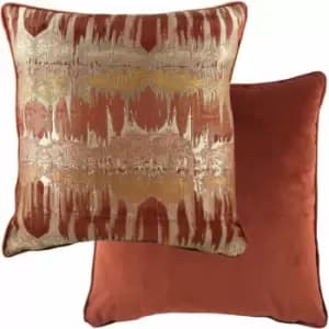 Evans Lichfield - Inca Textured Piped Edge Cushion Cover, Terracotta, 56 x 56 Cm