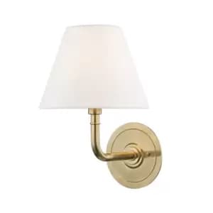 Signature No. 1 1 Light Wall Sconce Brass, Linen