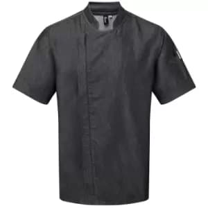Premier Unisex Adult Short-Sleeved Chef Jacket (L) (Black Denim) - Black Denim