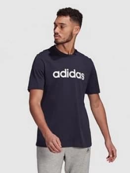 adidas Linear Logo T-Shirt, Ink, Size L, Men