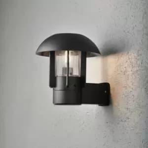 Konstsmide Heimdal Outdoor Classic Lantern Wall Lamp, Black, Clear Glass, IP44