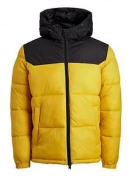 Jack & Jones Junior Boys Hooded Padded Coat - Spicy Mustard