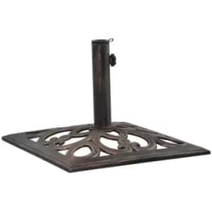 Umbrella Base Bronze 12 kg 49cm Cast Iron vidaXL - Brown