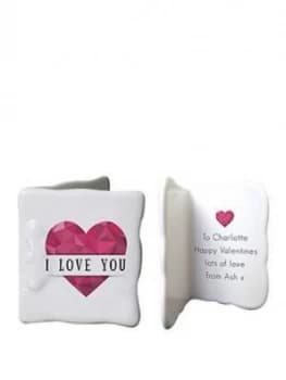 Personalised Geometric Heart Ceramic Message Card