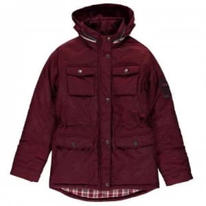 SoulCal Padded Parka Jacket Junior Girls - Burgundy