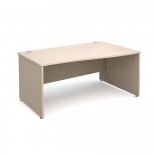 Maestro 25 PL Right Hand Wave Desk 1600mm - Maple Panel Leg Design