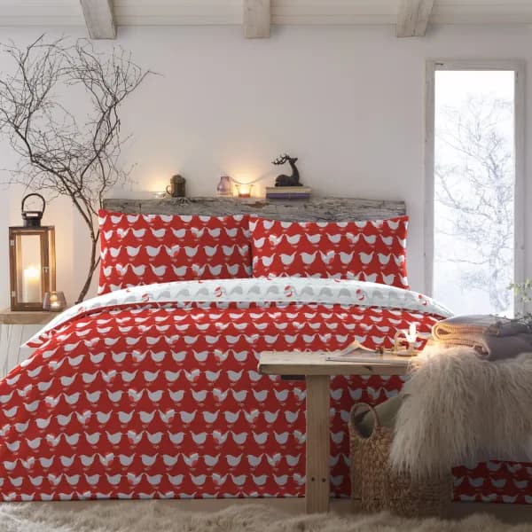 Fusion Geo Robin Duvet Cover & Pillowcase Set Red