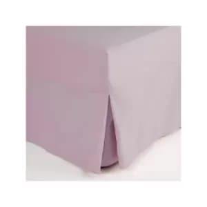 Belledorm Easycare Polycotton Percale 200 Thread Count Box Pleat Fitted Valance Sheet, Misty Rose, King